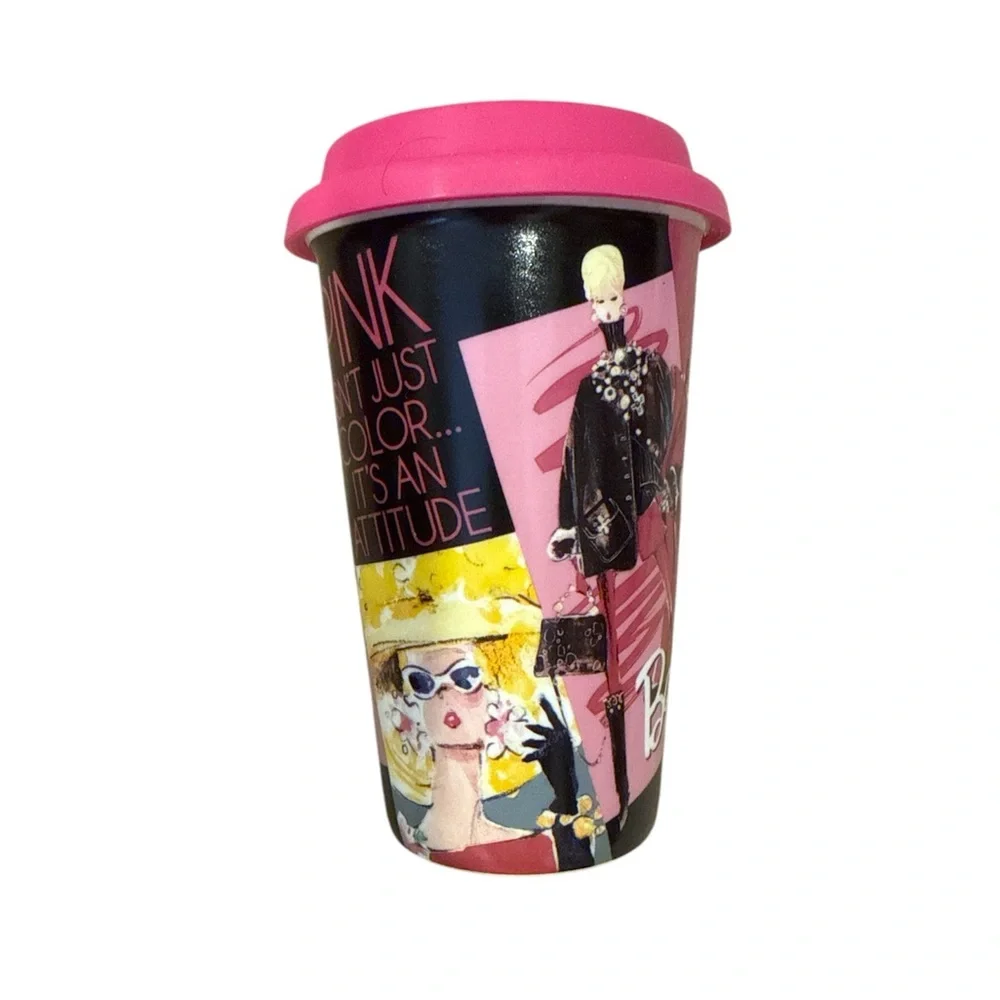 12 oz Barbie Fashion Mug with Pink Lid